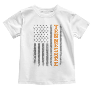 Vintage Tennessee Toddler T Shirt Retro Orange TN American Flag Patriotic US State