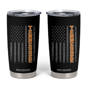 Vintage Tennessee Tumbler Cup Retro Orange TN American Flag Patriotic US State