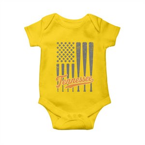 Vintage Tennessee Baby Onesie Retro Classic TN Orange Print Retro Baseball American US Flag TS10 Daisy Print Your Wear