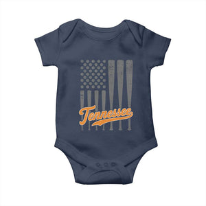 Vintage Tennessee Baby Onesie Retro Classic TN Orange Print Retro Baseball American US Flag
