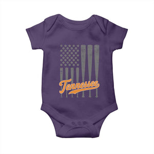 Vintage Tennessee Baby Onesie Retro Classic TN Orange Print Retro Baseball American US Flag