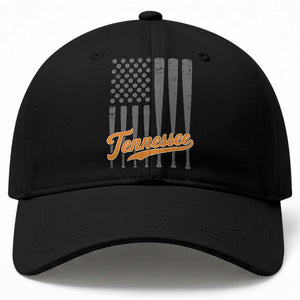 Vintage Tennessee Baseball Cap Retro Classic TN Orange Print Retro Baseball American US Flag