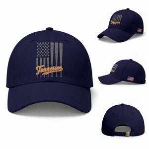 Vintage Tennessee Baseball Cap Retro Classic TN Orange Print Retro Baseball American US Flag