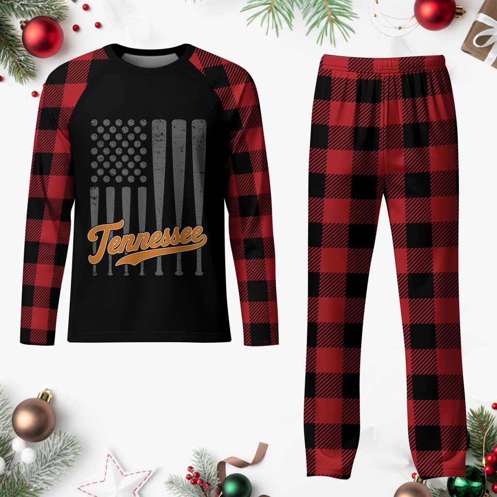 Vintage Tennessee Plaid Pajama Set Retro Classic TN Orange Print Retro Baseball American US Flag TS10 Buffalo Plaid Print Your Wear