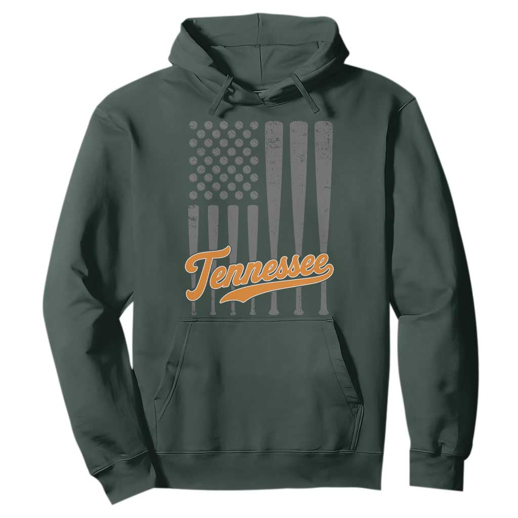Vintage Tennessee Hoodie Retro Classic TN Orange Print Retro Baseball American US Flag