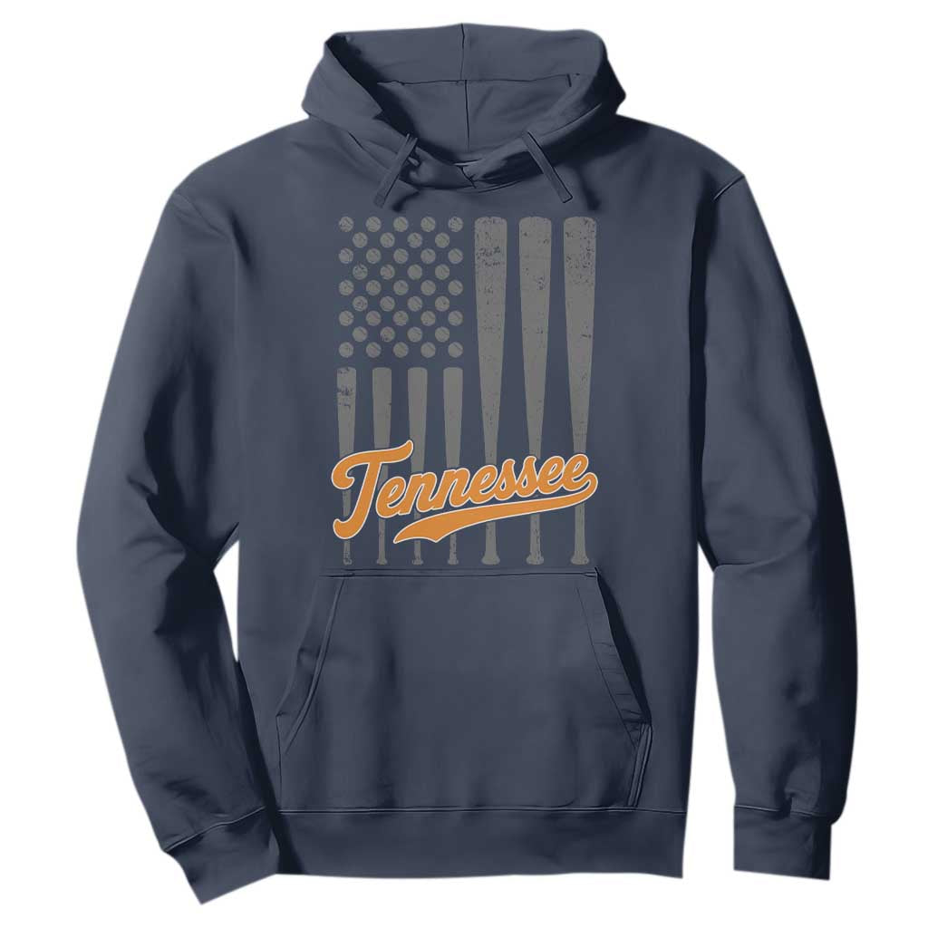 Vintage Tennessee Hoodie Retro Classic TN Orange Print Retro Baseball American US Flag