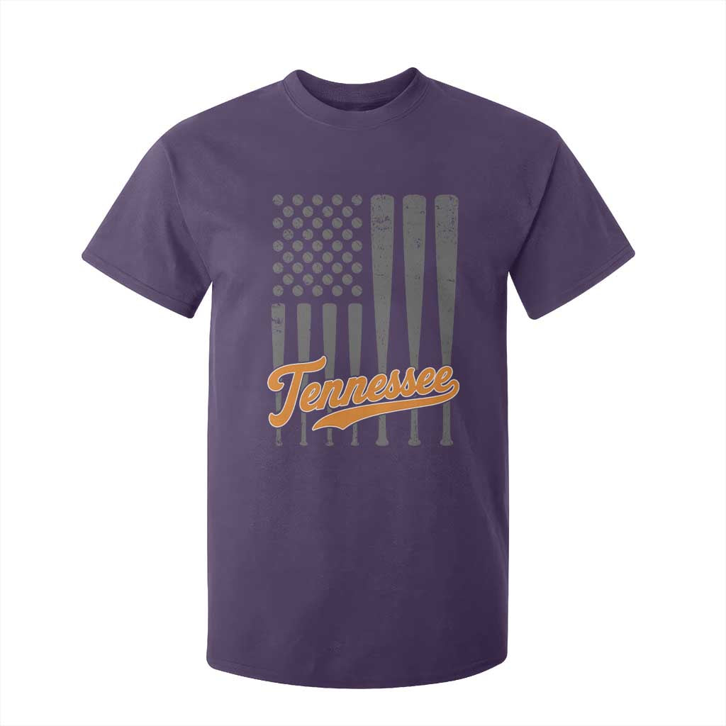 Vintage Tennessee T Shirt For Kid Retro Classic TN Orange Print Retro Baseball American US Flag