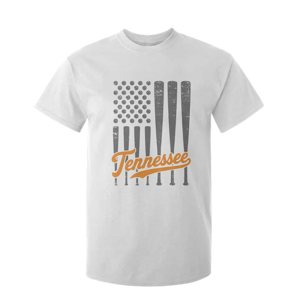 Vintage Tennessee T Shirt For Kid Retro Classic TN Orange Print Retro Baseball American US Flag