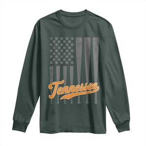 Vintage Tennessee Long Sleeve Shirt Retro Classic TN Orange Print Retro Baseball American US Flag