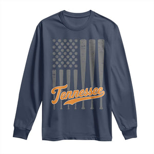Vintage Tennessee Long Sleeve Shirt Retro Classic TN Orange Print Retro Baseball American US Flag