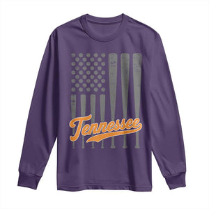 Vintage Tennessee Long Sleeve Shirt Retro Classic TN Orange Print Retro Baseball American US Flag