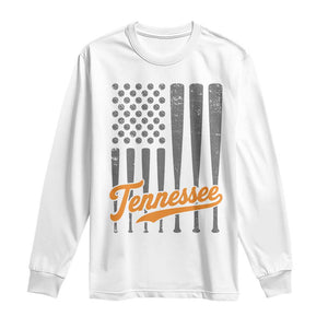 Vintage Tennessee Long Sleeve Shirt Retro Classic TN Orange Print Retro Baseball American US Flag