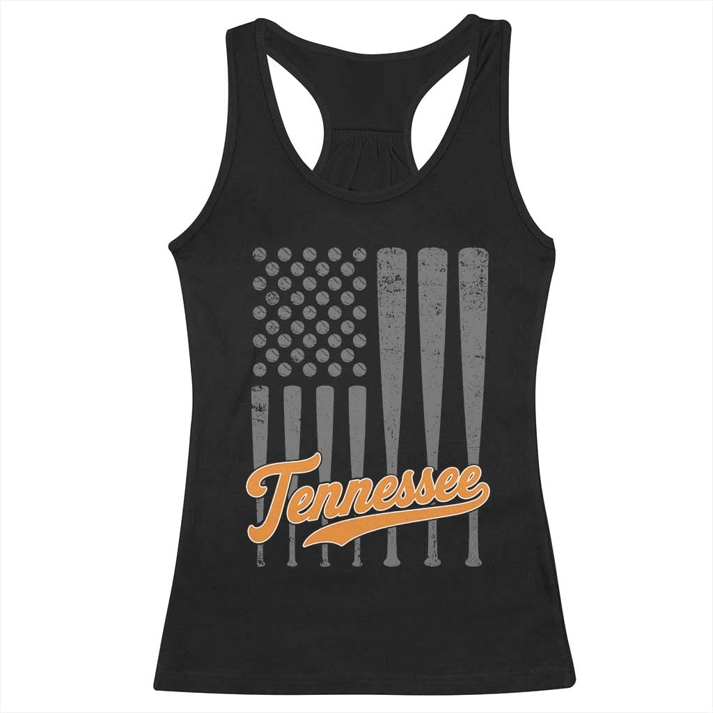 Vintage Tennessee Racerback Tank Top Retro Classic TN Orange Print Retro Baseball American US Flag