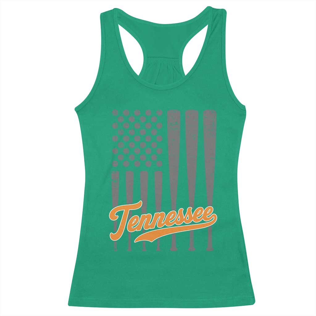 Vintage Tennessee Racerback Tank Top Retro Classic TN Orange Print Retro Baseball American US Flag