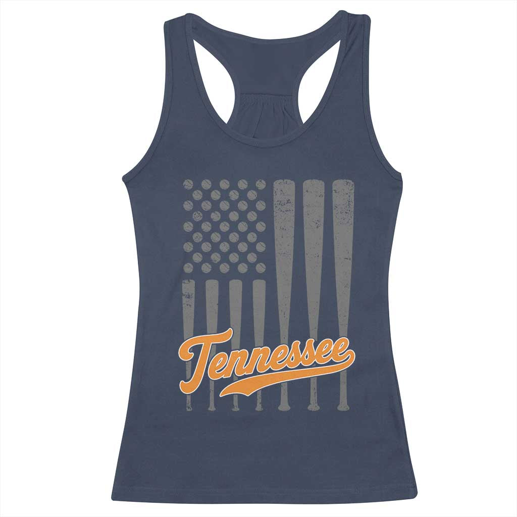 Vintage Tennessee Racerback Tank Top Retro Classic TN Orange Print Retro Baseball American US Flag