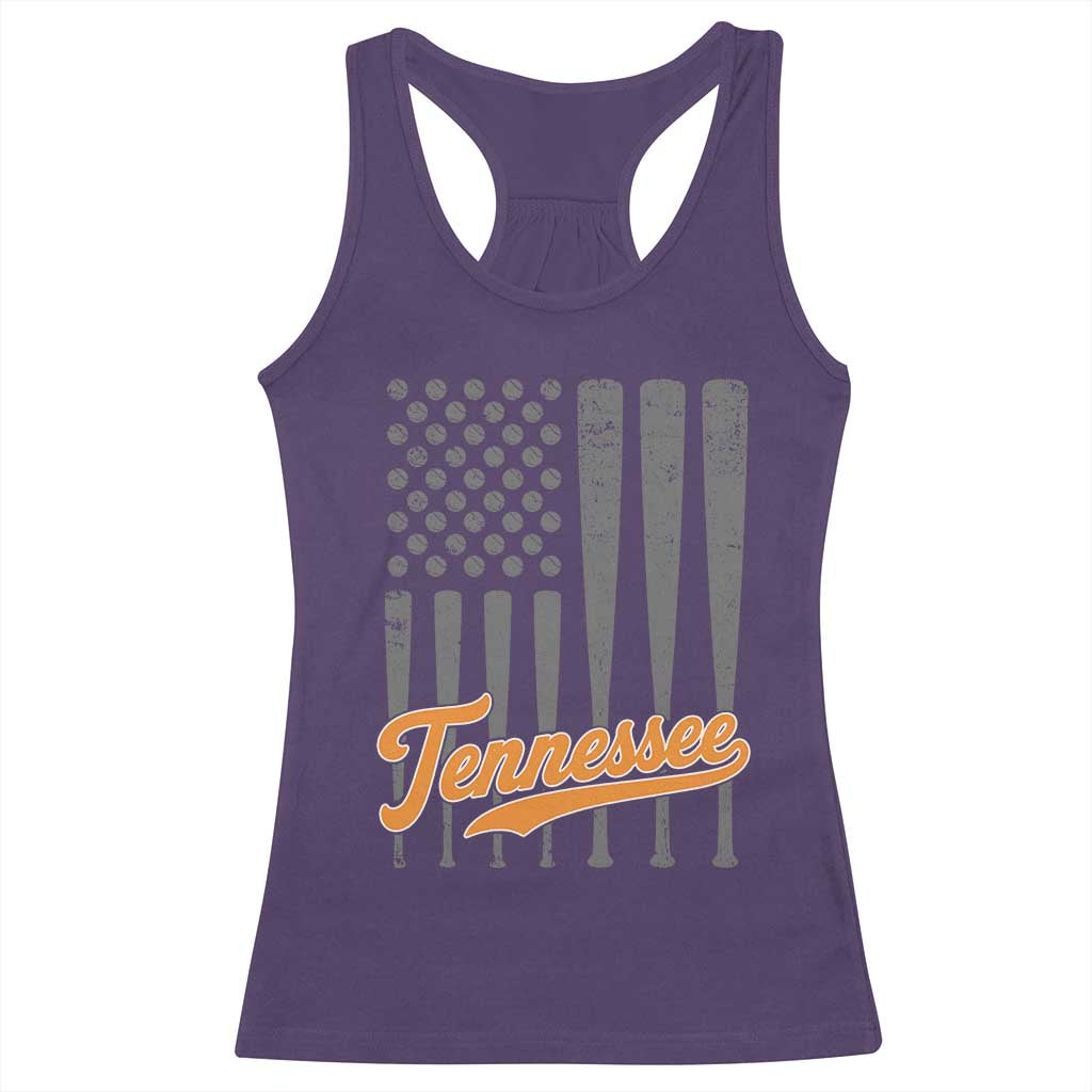 Vintage Tennessee Racerback Tank Top Retro Classic TN Orange Print Retro Baseball American US Flag