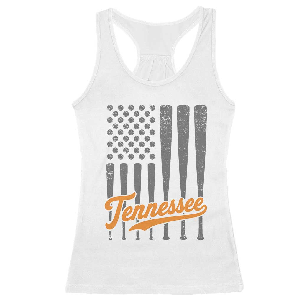 Vintage Tennessee Racerback Tank Top Retro Classic TN Orange Print Retro Baseball American US Flag