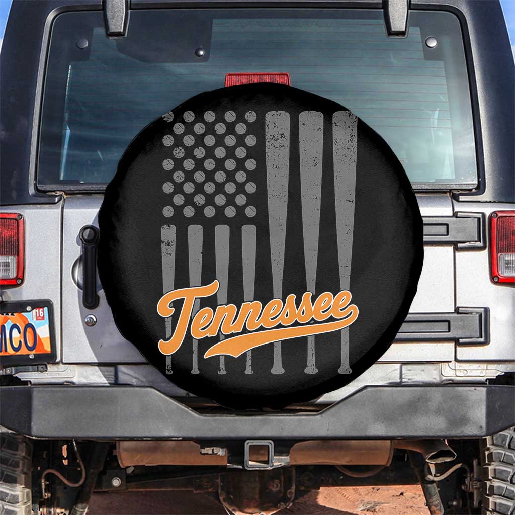 Vintage Tennessee Spare Tire Cover Retro Classic TN Orange Print Retro Baseball American US Flag TS10 No hole Black Print Your Wear