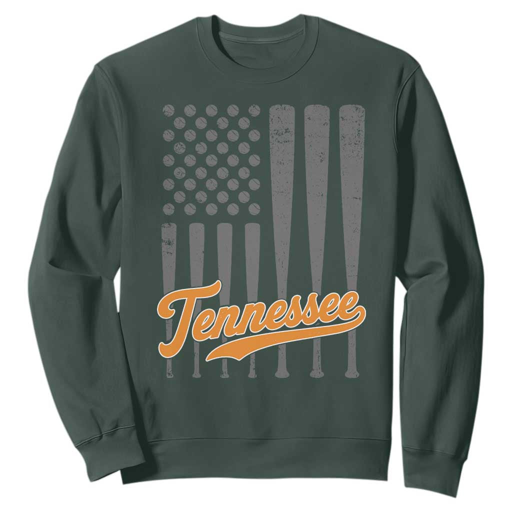 Vintage Tennessee Sweatshirt Retro Classic TN Orange Print Retro Baseball American US Flag