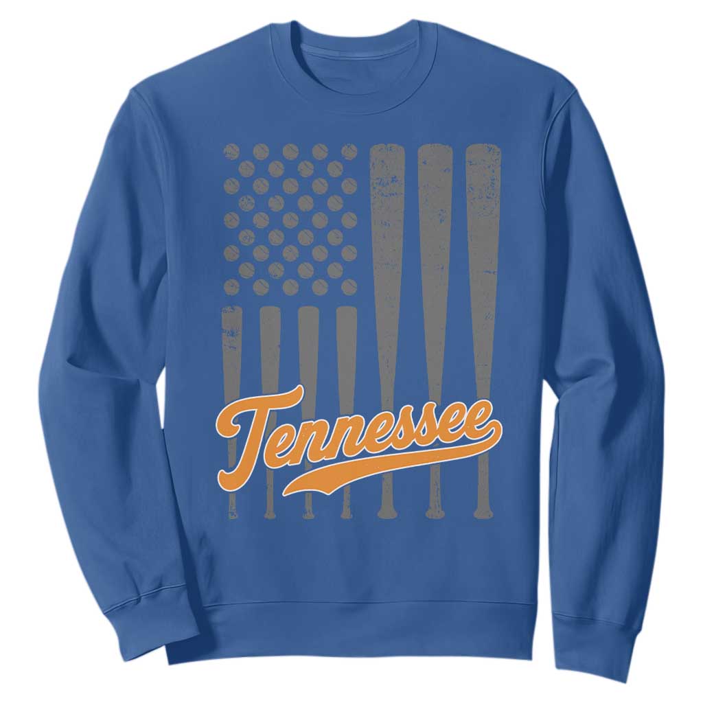 Vintage Tennessee Sweatshirt Retro Classic TN Orange Print Retro Baseball American US Flag