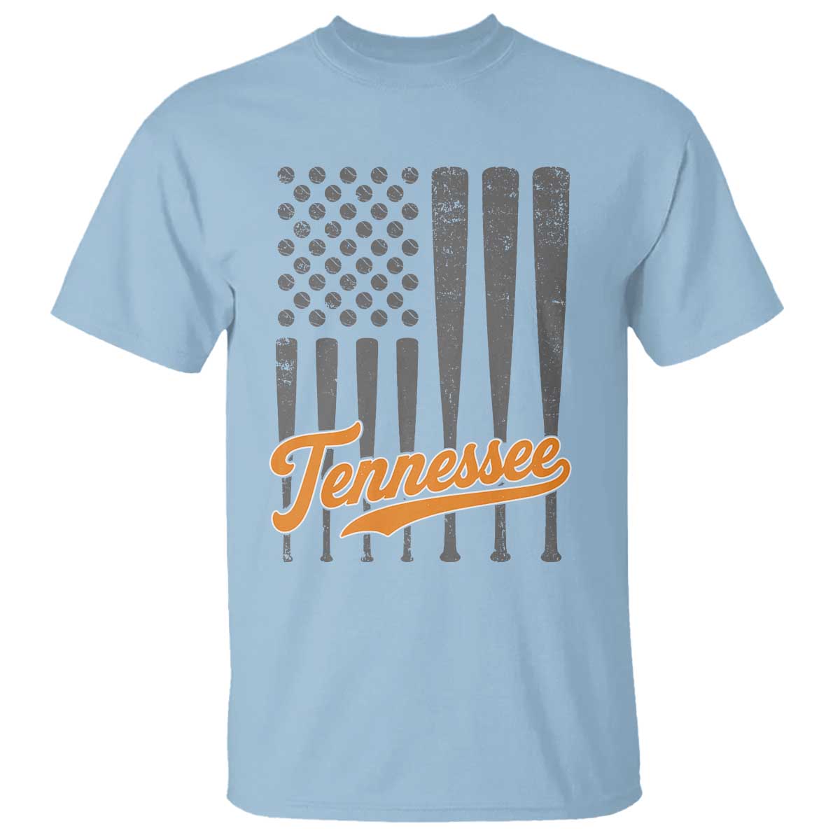 Vintage Tennessee T Shirt Retro Classic TN Orange Print Retro Baseball American US Flag
