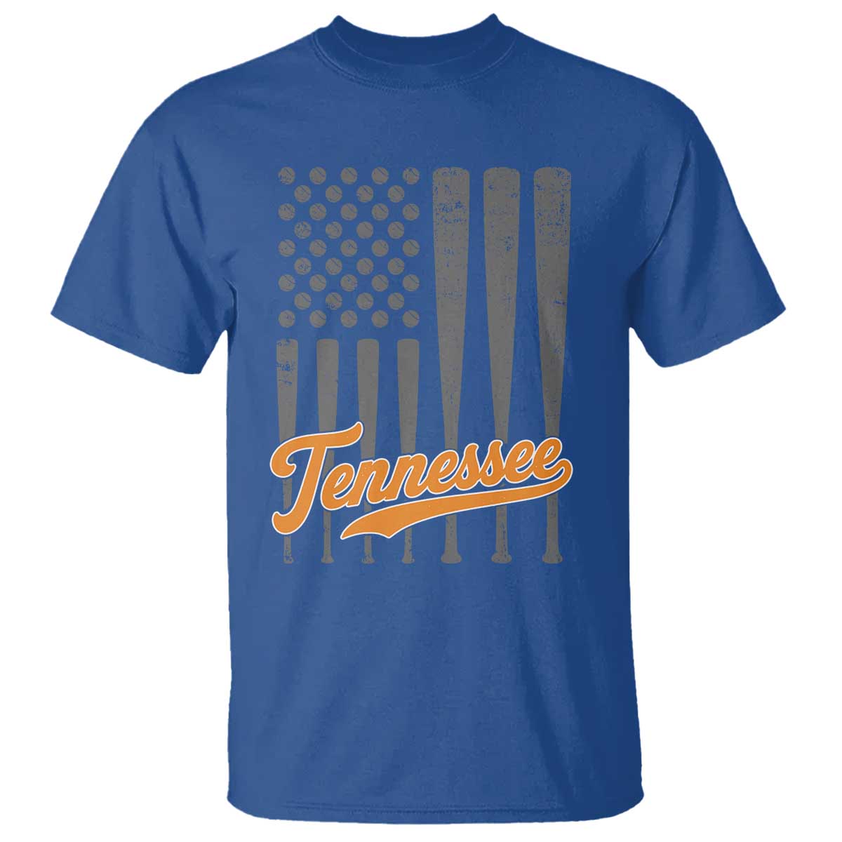 Vintage Tennessee T Shirt Retro Classic TN Orange Print Retro Baseball American US Flag