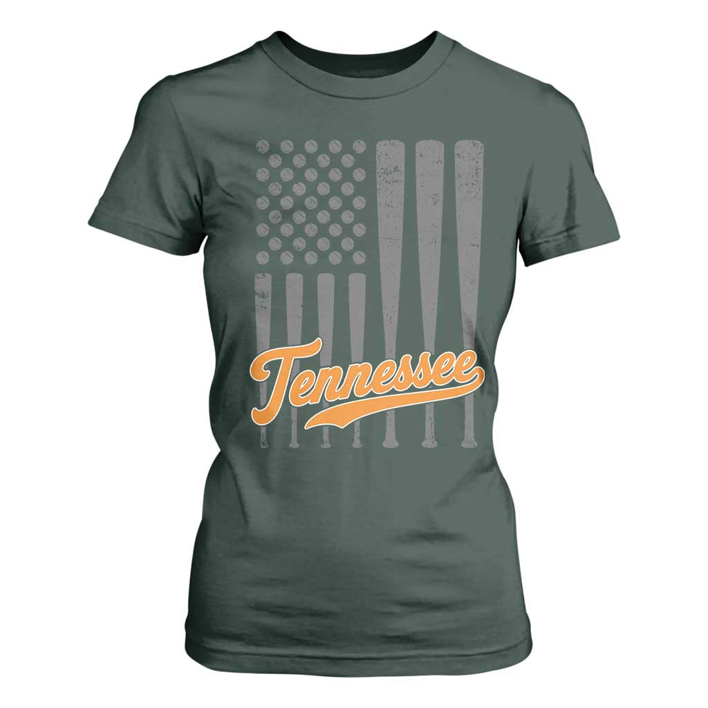 Vintage Tennessee T Shirt For Women Retro Classic TN Orange Print Retro Baseball American US Flag