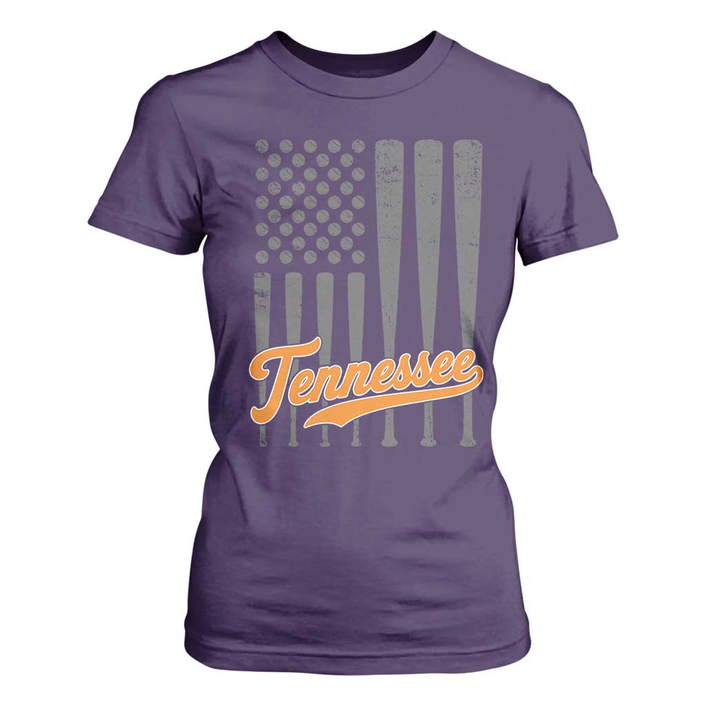 Vintage Tennessee T Shirt For Women Retro Classic TN Orange Print Retro Baseball American US Flag