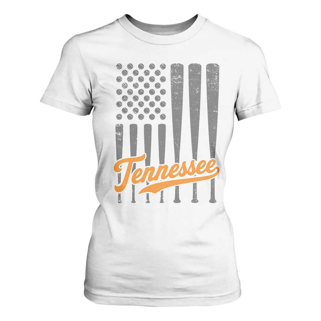Vintage Tennessee T Shirt For Women Retro Classic TN Orange Print Retro Baseball American US Flag