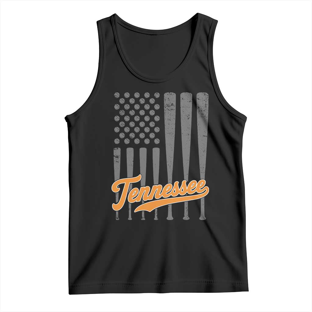 Vintage Tennessee Tank Top Retro Classic TN Orange Print Retro Baseball American US Flag