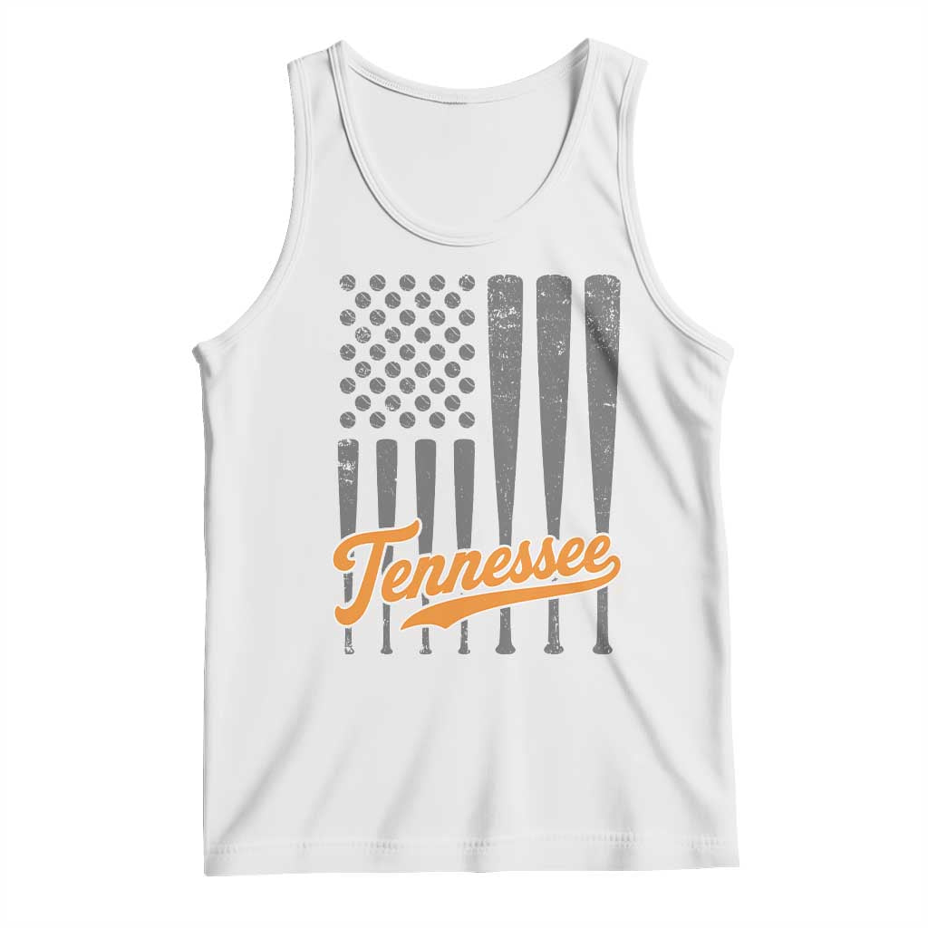 Vintage Tennessee Tank Top Retro Classic TN Orange Print Retro Baseball American US Flag TS10 White Print Your Wear