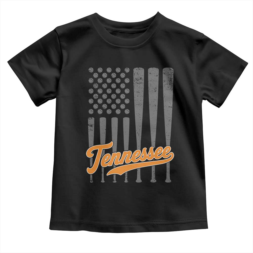 Vintage Tennessee Toddler T Shirt Retro Classic TN Orange Print Retro Baseball American US Flag