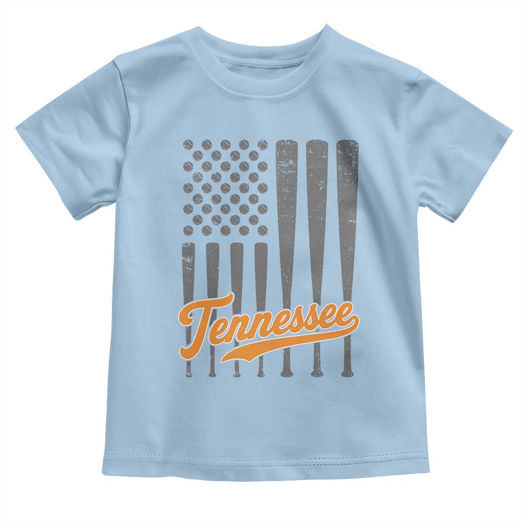 Vintage Tennessee Toddler T Shirt Retro Classic TN Orange Print Retro Baseball American US Flag