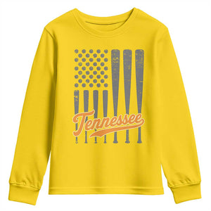 Vintage Tennessee Youth Sweatshirt Retro Classic TN Orange Print Retro Baseball American US Flag TS10 Daisy Print Your Wear