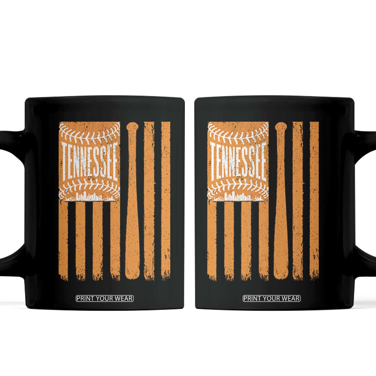 Vintage Tennessee Coffee Mug Retro Classic TN Orange Retro Baseball American US Flag