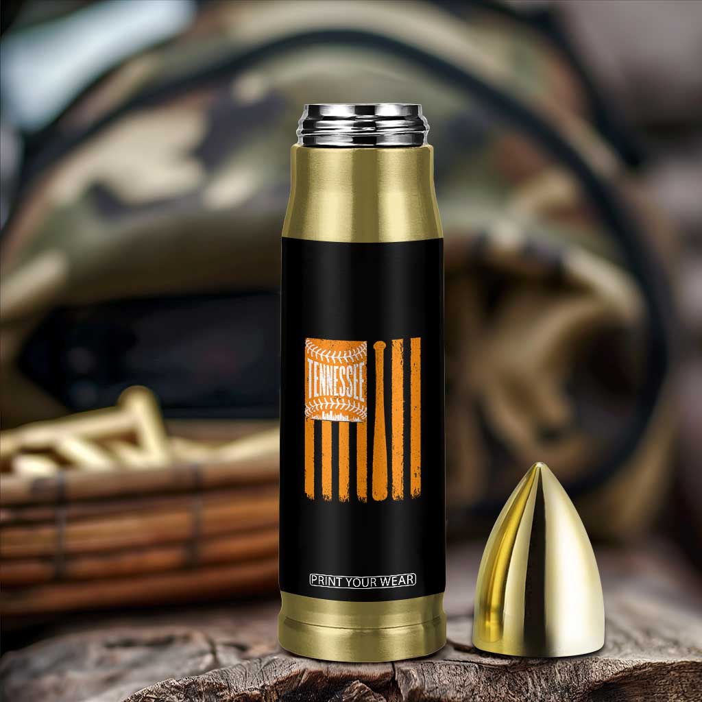 Vintage Tennessee Bullet Tumbler Retro Classic TN Orange Retro Baseball American US Flag