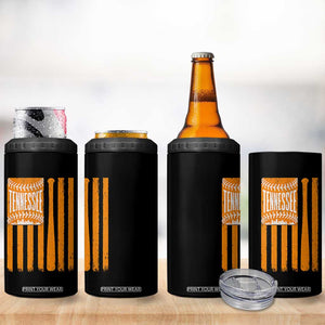 Vintage Tennessee 4 in 1 Can Cooler Tumbler Retro Classic TN Orange Retro Baseball American US Flag