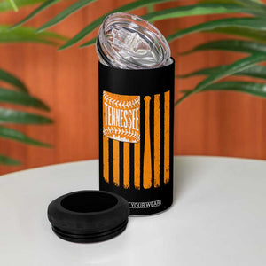 Vintage Tennessee 4 in 1 Can Cooler Tumbler Retro Classic TN Orange Retro Baseball American US Flag