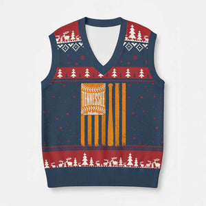 Vintage Tennessee V-Neck Knit Sweater Vest Retro Classic TN Orange Retro Baseball American US Flag