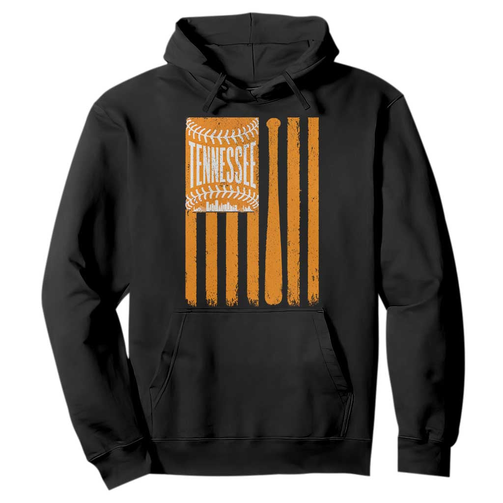 Vintage Tennessee Hoodie Retro Classic TN Orange Retro Baseball American US Flag