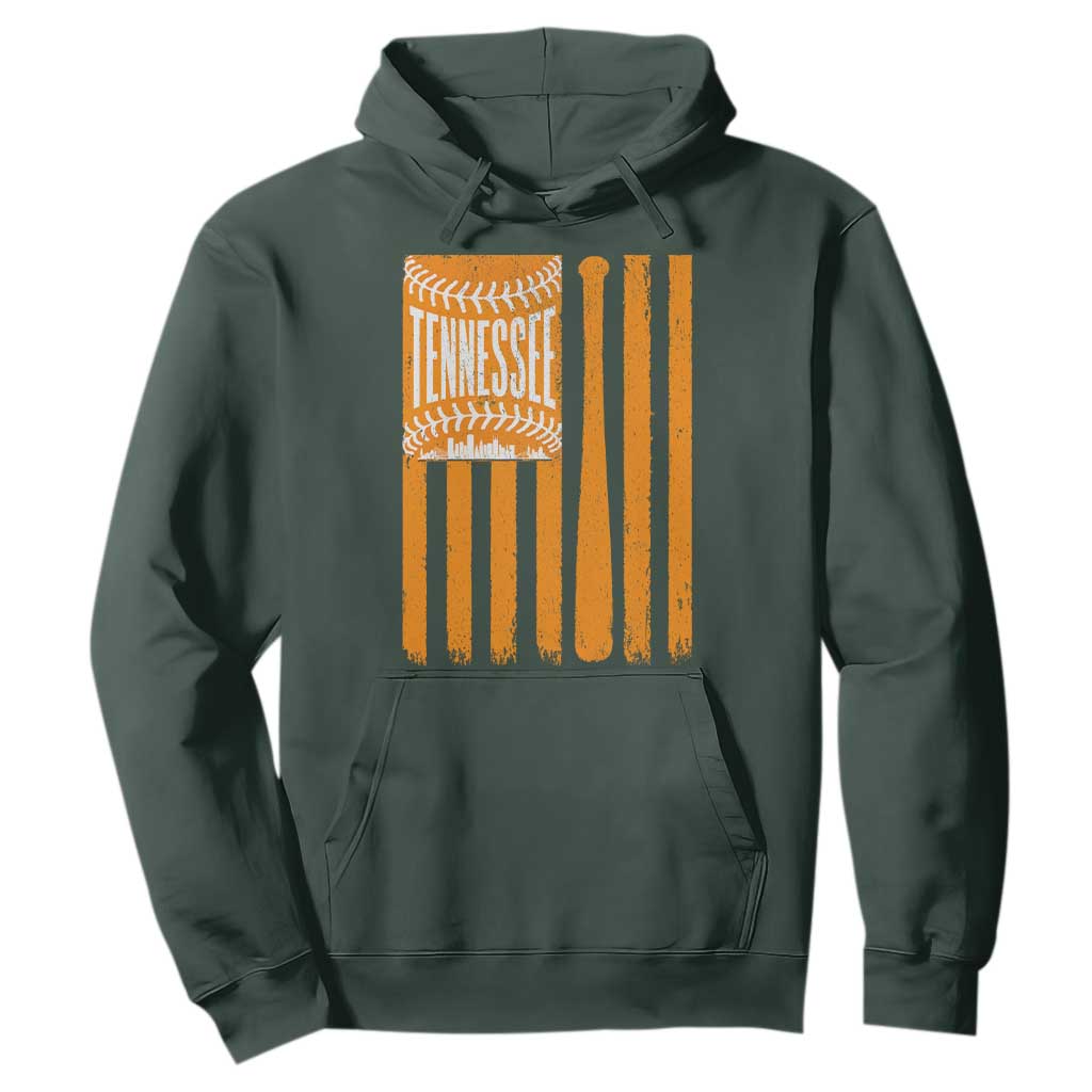 Vintage Tennessee Hoodie Retro Classic TN Orange Retro Baseball American US Flag