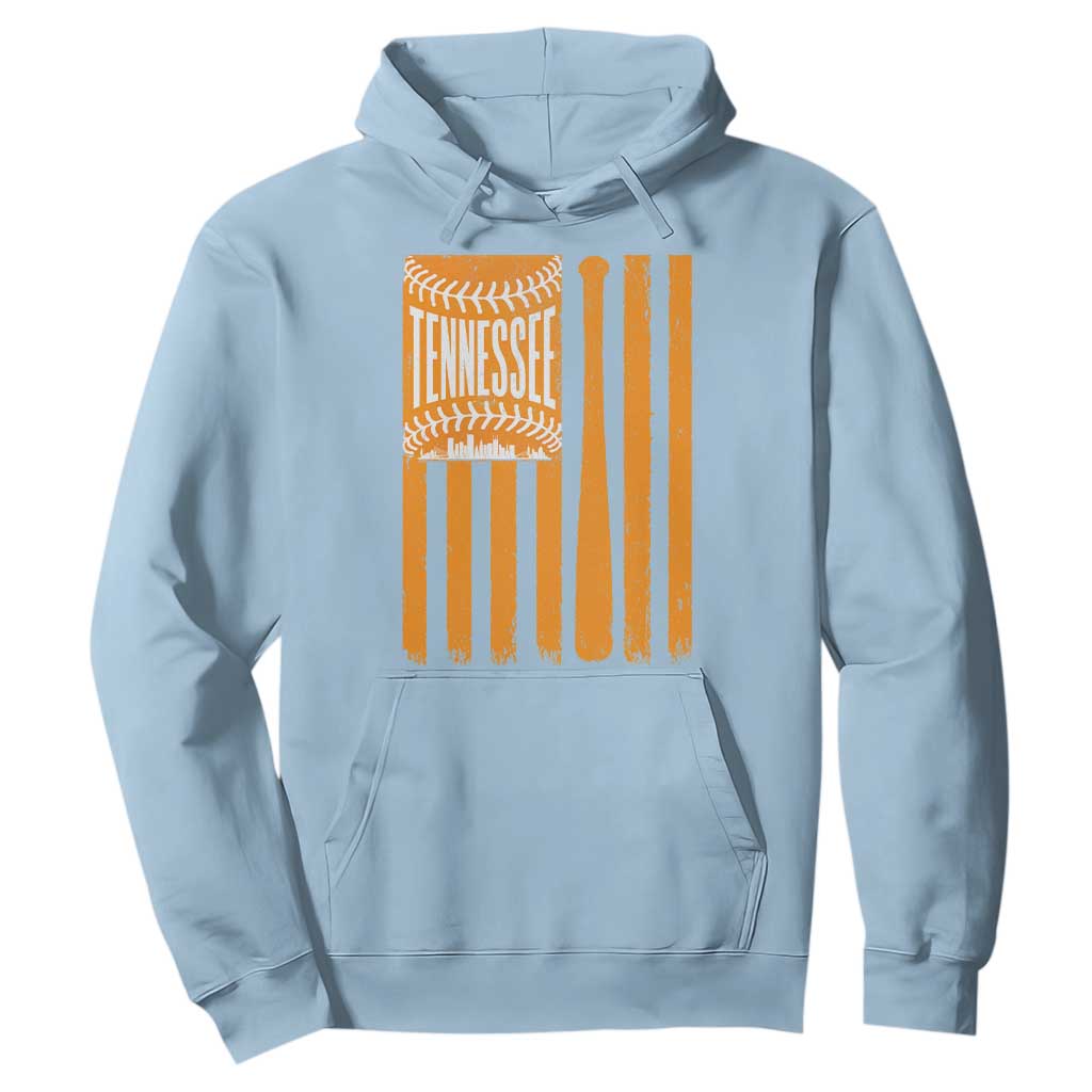 Vintage Tennessee Hoodie Retro Classic TN Orange Retro Baseball American US Flag