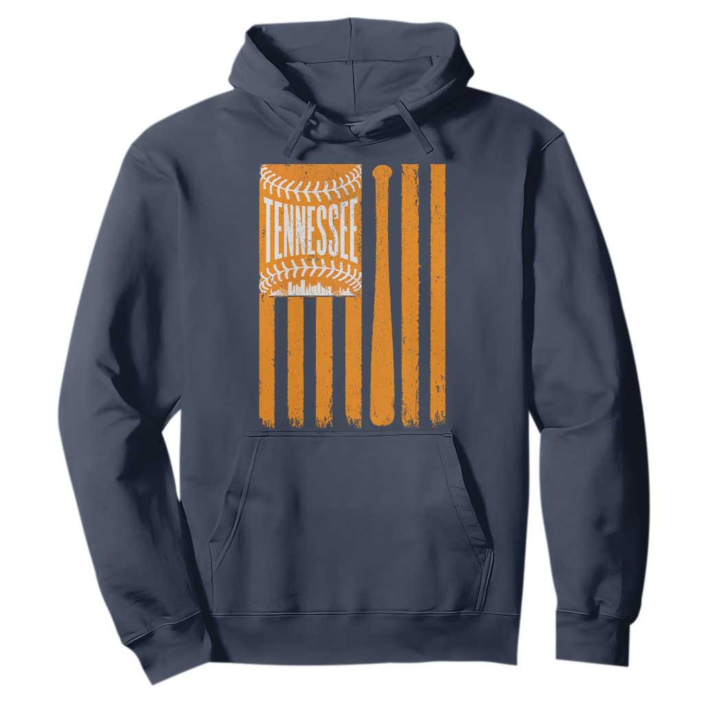 Vintage Tennessee Hoodie Retro Classic TN Orange Retro Baseball American US Flag