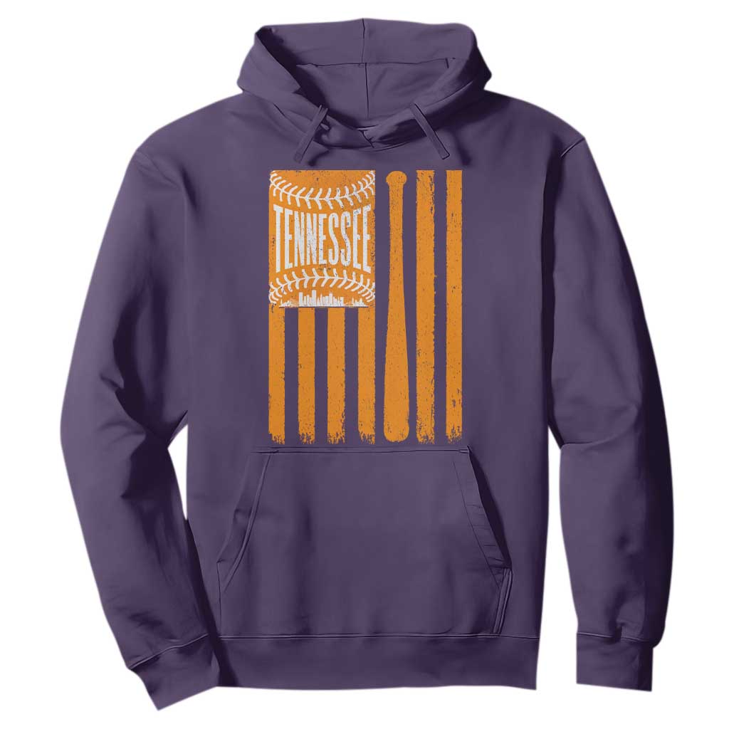 Vintage Tennessee Hoodie Retro Classic TN Orange Retro Baseball American US Flag