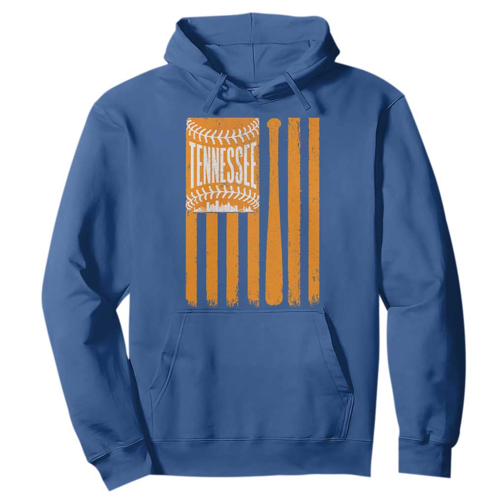 Vintage Tennessee Hoodie Retro Classic TN Orange Retro Baseball American US Flag