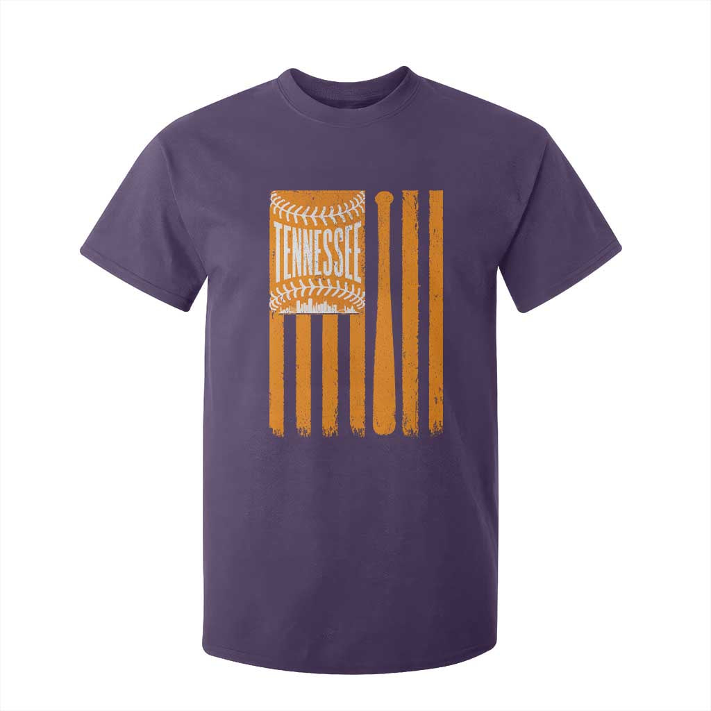 Vintage Tennessee T Shirt For Kid Retro Classic TN Orange Retro Baseball American US Flag