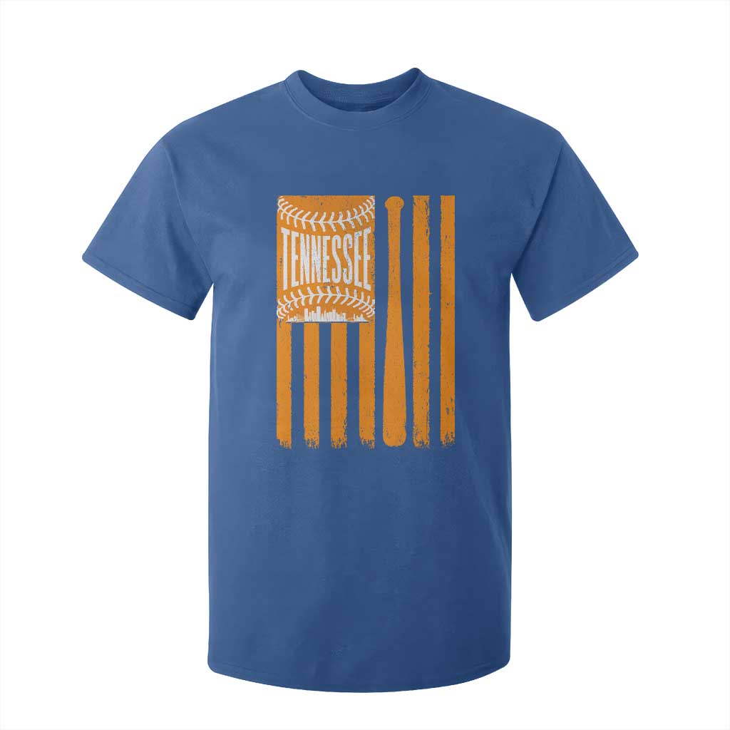 Vintage Tennessee T Shirt For Kid Retro Classic TN Orange Retro Baseball American US Flag