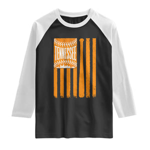 Vintage Tennessee Raglan Shirt Retro Classic TN Orange Retro Baseball American US Flag