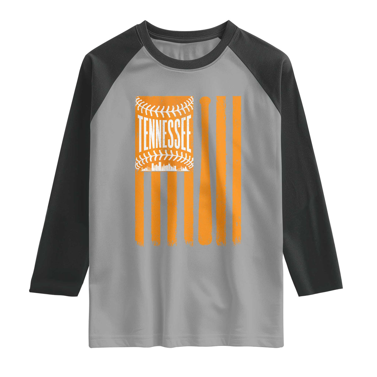 Vintage Tennessee Raglan Shirt Retro Classic TN Orange Retro Baseball American US Flag