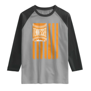 Vintage Tennessee Raglan Shirt Retro Classic TN Orange Retro Baseball American US Flag